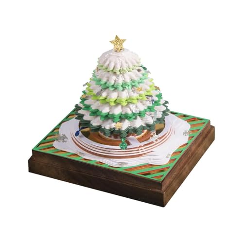 Weihnachtsbaum 3D-Notizblock zum Abreißen, Zeitstück-Kalender, 243 Blatt, dreidimensionales Papierschnitzen, kreative klebrige DIY-Notizen, Papierkunst-Skulptur von HTYUKFDG