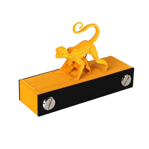 Zwölf Sternzeichen 3D-Papier-Kunst-Notizblock, Tier-Papier-Skulptur-Modell, 3D-Notizblock, abreißbare Papierschnitzerei, Haftnotizen für Neujahrsgeschenk von HTYUKFDG