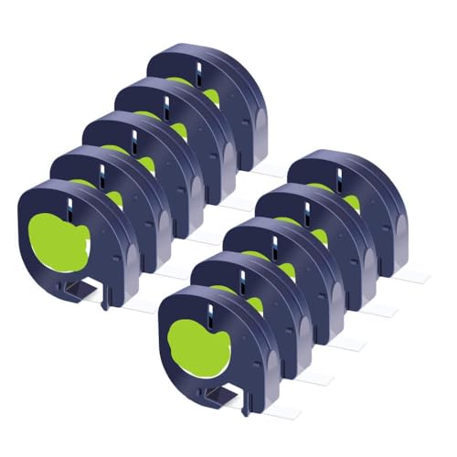 5-20pk Schwarzer Druck weißer Papierklebeband kompatibel(10PK Black on White) von HToQaCx