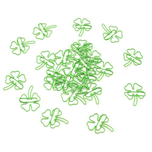 100 PCs Papierclips Vier Blattkummen Lesezeichen Büroklammern Dekorative Papier Clips Schulbürovorräte von HUAANYA