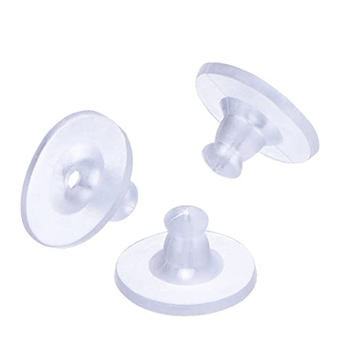 100 Stück weiche transparente Ohrring-Verschlüsse, Silikon-Gummi-Rückpolster, Ersatz für Ohrring-Ohrstecker von HUAANYA