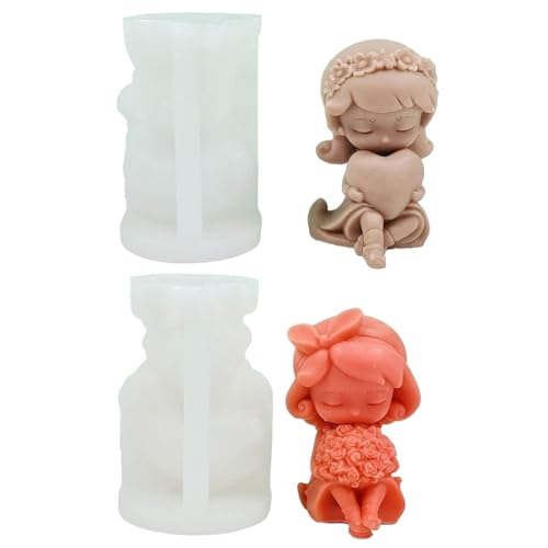2x Silikonformen Wünschen Mädchen Kerzenform Duft Kerzenformen Kleine Mädchen Gussformen Für Schokoladen Fondantkerker von HUAANYA