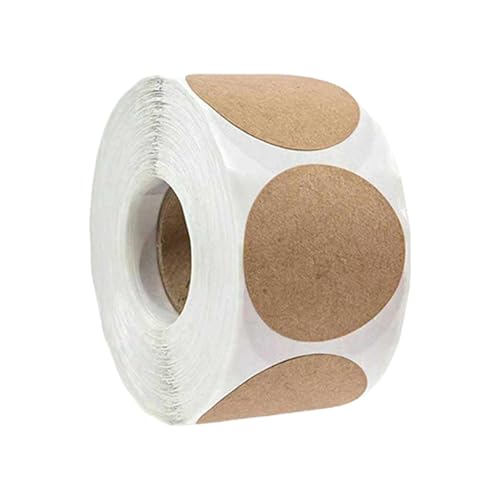 500 Stück braune runde beschreibbare Aufkleber Klebeetiketten für Backwaren, Verpackungen, Konserven, starke Haftung 500 Stück braune runde beschreibbare Aufkleber Klebeetiketten für Backwaren, Verpackungen, Konserven, starke Haftung von HUAANYA