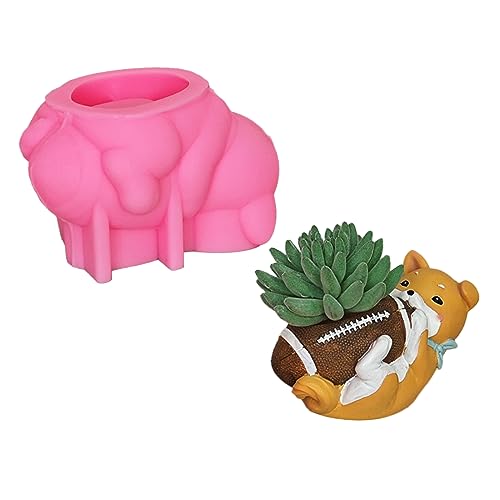 Nettes Kleines Hund Gypsum Blumentopf Silikonform Epoxidharz Gussform Schimmel Sukkulente Vase Zementform Kerzenhalter Form Form von HUAANYA