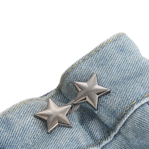 Stern-Hosennadel, Jeansknopf, verstellbare Taillenschnalle, Knopf für Hose, Stern, zum Festziehen der Taille, kein Nähen von HUAANYA