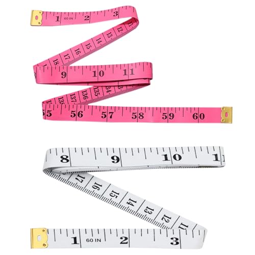 Weiches Maßband zum Nähen und Körpermaß, Schwarz und Weiß, 150 cm, 2 Stück (Rosarot & Weiß) von HUAHAITGCH