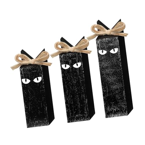 3 handgefertigte Halloween-Specter-Tischdekorationen aus Holz für Herbst, Weihnachten, Party und Zuhause, gestufte Tablett-Dekorationen von HUAJINGKEJI