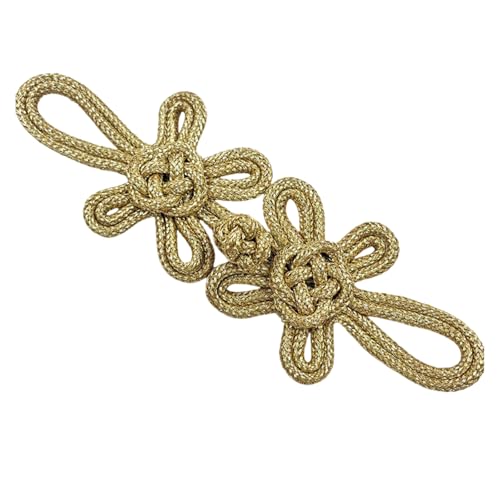 Eleganter Knotenknopf für traditionelle chinesische Kleidung, Handarbeit, Accessoires, stilvolle Knöpfe, chinesischer Cheongsam, handgewebt, goldener Knoten von HUAJINGKEJI