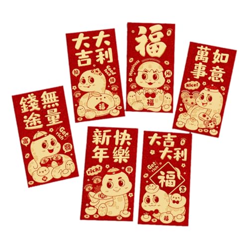 HUAJINGKEJI 6 elegante Geldumschläge für Geldfächer, kreativ, glitzernd, matt, chinesisches Neujahr, Geldumschläge für Festivals, Feiern HUAJINGKEJI 6 elegante Geldumschläge für Geldfächer, kreativ, glitzernd, matt, chinesisches Neujahr, Geldumschläge für Festivals, Feiern von HUAJINGKEJI