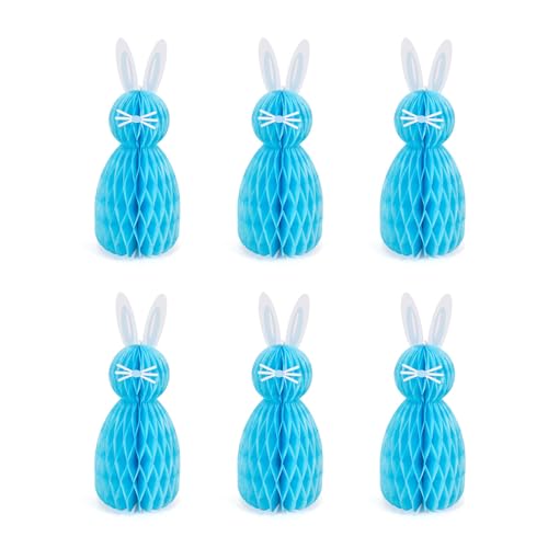 HUAJINGKEJI 6 x Wabenförmige Osterdekorationen zum Aufhängen, 3D-Hasen-Mittelstücke, modisches Accessoire für Party und Tischdekoration HUAJINGKEJI 6 x Wabenförmige Osterdekorationen zum Aufhängen, 3D-Hasen-Mittelstücke, modisches Accessoire für Party und Tischdekoration von HUAJINGKEJI