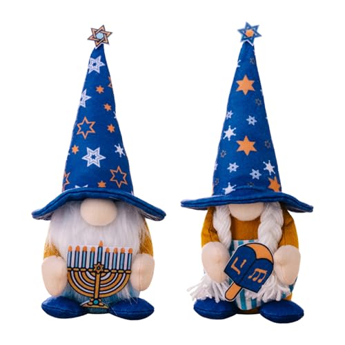 HUAJINGKEJI Chanukkah-Zwerge, Puppen für Festival, handgefertigt, Chanukah, Plüsch, skandinavische Zwergpuppen, Tischdekorationen HUAJINGKEJI Chanukkah-Zwerge, Puppen für Festival, handgefertigt, Chanukah, Plüsch, skandinavische Zwergpuppen, Tischdekorationen von HUAJINGKEJI