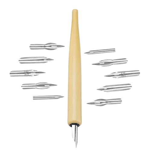 HUAJINGKEJI Dip Pen Halter mit 5 austauschbaren Spitzen Holz Dip Pen Kalligraphie Füllfederhalter zum Schreiben Zeichnen Kunst HUAJINGKEJI Dip Pen Halter mit 5 austauschbaren Spitzen Holz Dip Pen Kalligraphie Füllfederhalter zum Schreiben Zeichnen Kunst von HUAJINGKEJI
