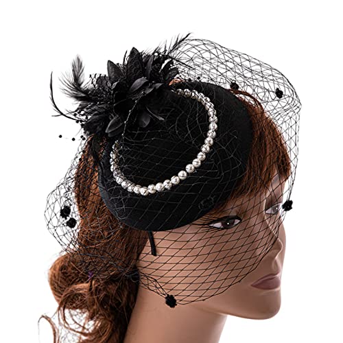 HUAJINGKEJI Fascinator für Damen, Kopfband, Pillendose, Hut, Cocktail, Teeparty, Fascinator, Schleier, Netzstoff HUAJINGKEJI Fascinator für Damen, Kopfband, Pillendose, Hut, Cocktail, Teeparty, Fascinator, Schleier, Netzstoff von HUAJINGKEJI
