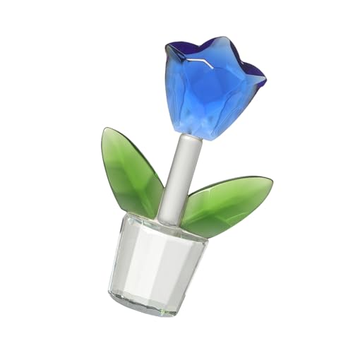 HUAJINGKEJI Miniatur Kristall Tulpen Blume Figur Glas Ornament für Hochzeit und Jahrestag Home Office Desktop von HUAJINGKEJI