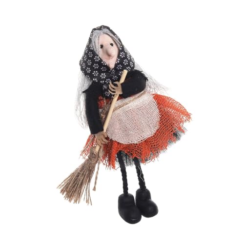 HUAJINGKEJI Unheimliche Schürze Hexe mit Besen Figur Hängende Puppen Halloween Party Garten Dekorieren Requisiten Feste Heimdekoration HUAJINGKEJI Unheimliche Schürze Hexe mit Besen Figur Hängende Puppen Halloween Party Garten Dekorieren Requisiten Feste Heimdekoration von HUAJINGKEJI