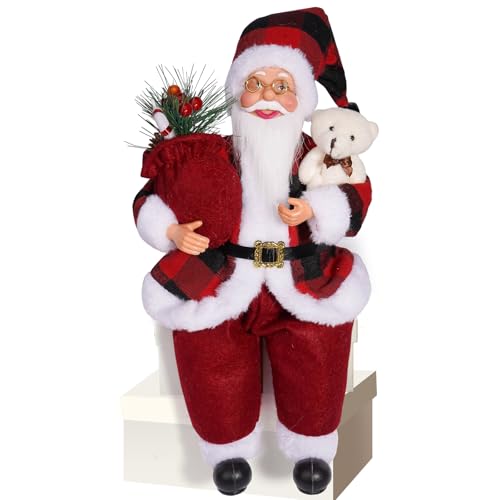HUAJINGKEJI Weihnachtsmann-Dekoration mit weichem Stoff-Detail, 30,5 cm, für Weihnachtsbaum, Kaminsims, Büro, Dekoration, Weihnachtsmann-Dekoration HUAJINGKEJI Weihnachtsmann-Dekoration mit weichem Stoff-Detail, 30,5 cm, für Weihnachtsbaum, Kaminsims, Büro, Dekoration, Weihnachtsmann-Dekoration von HUAJINGKEJI