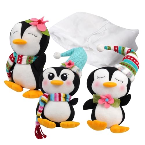HUAJINGKEJI Weihnachtstreppen-Dekoration, Plüsch-Pinguine mit rutschfestem Design, Weihnachtstreppendekorationen für Ferienhäuser von HUAJINGKEJI