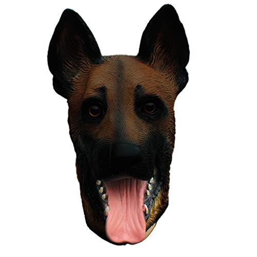 HUAJINGKEJI Welpen-Hundekopf, Tier, Latex, voller Kopf, realistisches Kostüm für Halloween von HUAJINGKEJI