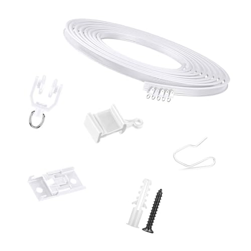 HUAJINGKEJI Wohnkultur, flexibles Decken-Vorhangschienen-Set, 5/10/20 m, biegbar, gebogene Montageschienen, Kits mit Haken und Rollen, Fenstertrenner HUAJINGKEJI Wohnkultur, flexibles Decken-Vorhangschienen-Set, 5/10/20 m, biegbar, gebogene Montageschienen, Kits mit Haken und Rollen, Fenstertrenner von HUAJINGKEJI