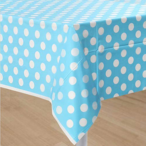 HUALEMEI Wasserschutz Kunststoff Tischdecke,Einweg Rechteckigen Tischtuch,Polka Dot Partei Geburtstag Hochzeit Innen- Und Außennutzung C 140x180cm(55x71inch) von HUALEMEI