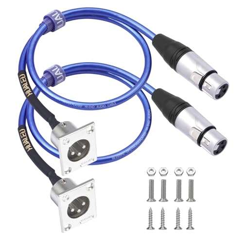 HUALEU XLR-Pass-Through-Kabel, Stage Box 3-poliger D-Typ-XLR-Stecker auf Buchse, für Patchpanel, Bodenbox, kein Löten für professionelle Audio-Installationen, 20 AWG, versilberter Kupferleiter, kein HUALEU XLR-Pass-Through-Kabel, Stage Box 3-poliger D-Typ-XLR-Stecker auf Buchse, für Patchpanel, Bodenbox, kein Löten für professionelle Audio-Installationen, 20 AWG, versilberter Kupferleiter, kein von HUALEU