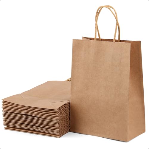 HUALIANG Papiertüten 50stk Geschenktüten, Papiertüten mit Henkel 21x15x8 cm, Papiertüten klein Gestalten Papiertüten Braun für Partys Hochzeiten Halloween und Weihnachten Süßigkeiten Taschen HUALIANG Papiertüten 50stk Geschenktüten, Papiertüten mit Henkel 21x15x8 cm, Papiertüten klein Gestalten Papiertüten Braun für Partys Hochzeiten Halloween und Weihnachten Süßigkeiten Taschen von HUALIANG