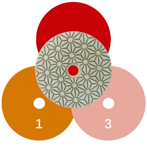 3 Stufenlose Diamant Polierscheiben (#1#2#3) - 3er Set zum Polieren von Granit, Marmor, Beton - Zubehör für Schleifmaschinen von HUANG CHANG