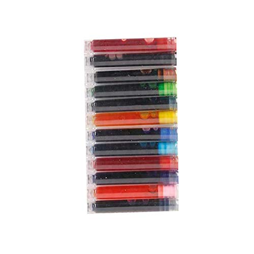 10-Farben-Füllfederhalter-Tintenpatronen Internationale Standardgröße Nachfüllungen 3,4 mm Bohrungsdurchmesser für Kalligraphie Feines Schreiben Zeichnen Schulmaterial von HUANG