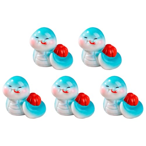 Chinesische Harz-Schlangen-Figuren 2025, Jahr der Schlange mit Farbwechsel, Miniaturen, Kuchendekoration, 5 Stück Chinesische Harz-Schlangen-Figuren 2025, Jahr der Schlange mit Farbwechsel, Miniaturen, Kuchendekoration, 5 Stück von HUANGENG