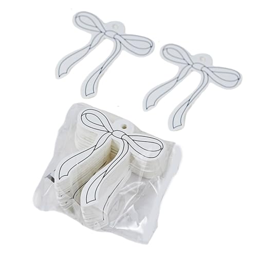 Bunte Schleifen-Etiketten zum Aufhängen für Damen, Kleidung und Taschen, Schleifen, Zubehör, handgefertigte Verpackung, 50 Stück von HUANGING