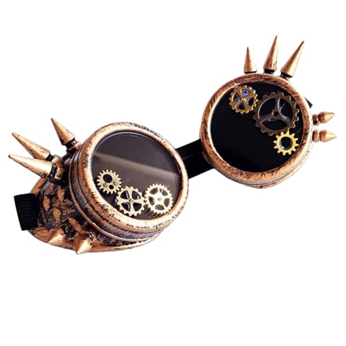 HUANGING Steampunks-Brille mit Nieten, Retro-Steampunk-Brille, Halloween, Cosplay, für Festivals, Mottoparty HUANGING Steampunks-Brille mit Nieten, Retro-Steampunk-Brille, Halloween, Cosplay, für Festivals, Mottoparty von HUANGING