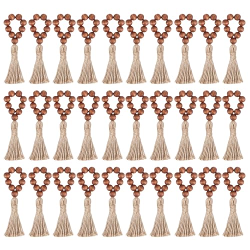 Praktische Serviettenringe aus Holz, benutzerfreundlich, Holzperlen, Serviettenringe, Charm, elegante Serviettenhalter mit Quasten Praktische Serviettenringe aus Holz, benutzerfreundlich, Holzperlen, Serviettenringe, Charm, elegante Serviettenhalter mit Quasten von HUANGING
