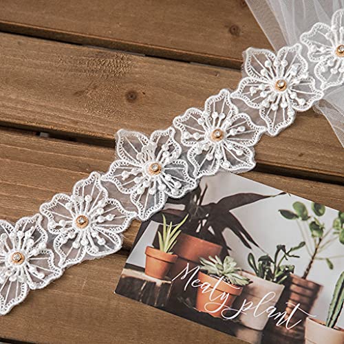 Spitzenband mit 3D-Blumenmuster, bestickt, zum Nähen, Basteln, für Hochzeitskleider, Kleidung, Accessoires, Heimdekoration, Spitzen-Bastelband, 91 cm Spitzenband mit 3D-Blumenmuster, bestickt, zum Nähen, Basteln, für Hochzeitskleider, Kleidung, Accessoires, Heimdekoration, Spitzen-Bastelband, 91 cm von HUANIZI