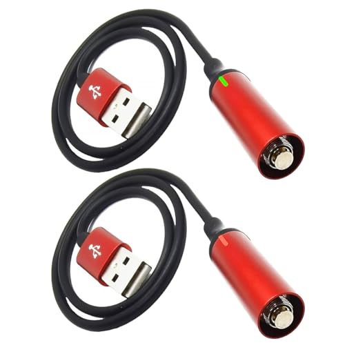 HUANLEDE USB-Hochgeschwindigkeits-Ladekabel (Gehäuse aus gebürstetem Metall), kompatibel mit allen 510-Modellen für Lötkolben, Taschenlampe, 2 Stück von HUANLEDE