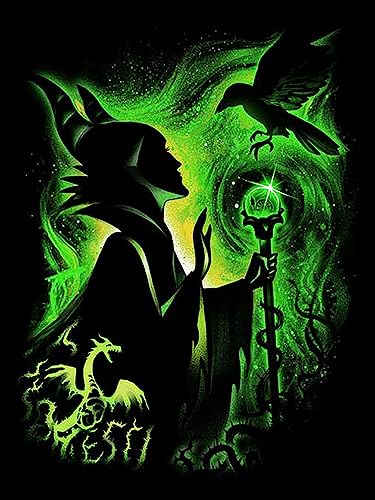 HUANNY DIY Diamond Painting Maleficent Diamond Art Villain, 5D Full Drill Cross Stitch Embroidery kit, Funny von HUANNY