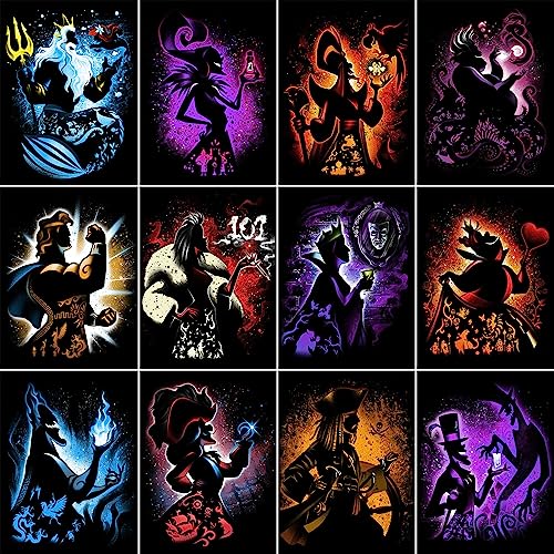 HUANNY DIY Diamond Painting Villains Diamond Art, 5D Full Drill Cross Stitch Embroidery kits (12 Packs) von HUANNY