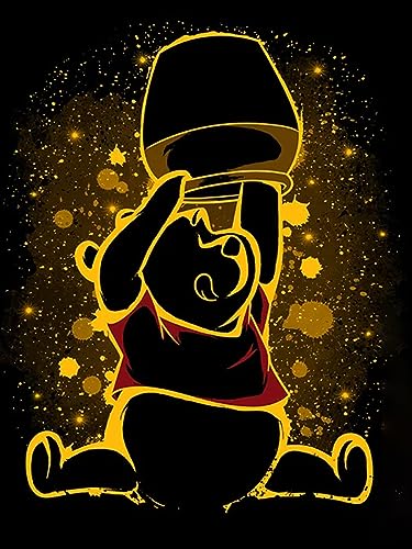 HUANNY DIY Diamond Painting Winnie Pooh Diamond Art Kits, 5D Full Drill Cross Stitch Embroidery kit for Beginners von HUANNY