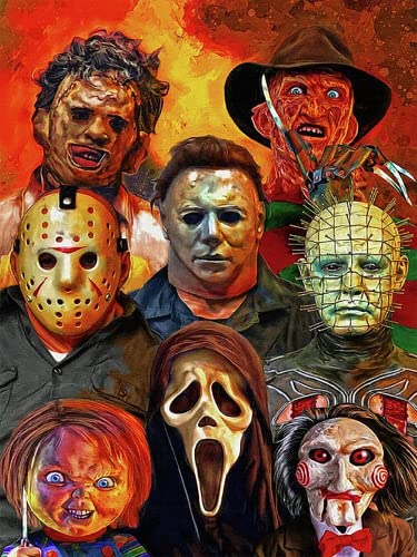 HUANNY Diamond Painting Horror Movie Diamond Art Kits, Premium Full Drill Crystal Rhinestones for Crafts, Home Decor von HUANNY