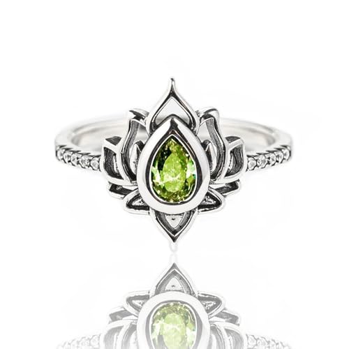 HUANZHI Fuck My Trauma Lotus Ring, Verstellbarer Lotusring aus 925er Sterlingsilber, einzigartiger Lotusring erinnert Sie auf spielerische Weise daran, Ihr Trauma loszulassen (Grün,Einheitsgröße) von HUANZHI