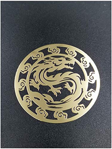 2 Stück Metall Gold Silber Dragon Badge Chrom Logo Vinyl Aufkleber Handy Aufkleber für Laptop Handy (Gold) von HUARONG