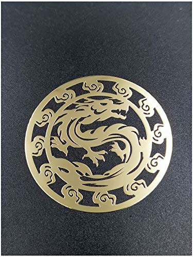 2 Stück Metall Gold Silber Drachen Badge Chrom Logo Vinyl Aufkleber Handy Aufkleber für Laptop Handy (Gold) von HUARONG