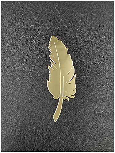 Vinyl-Aufkleber in Federform, für Laptop, iPhone, Auto, iPad oder Helm, goldfarben, 2 Stück Vinyl-Aufkleber in Federform, für Laptop, iPhone, Auto, iPad oder Helm, goldfarben, 2 Stück von HUARONG