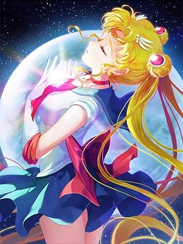 HUASHUZI 5D Diamond Painting Sailor Moon Anime Set Full 30X40cm Bilder Diamant Malerei Poster Erwachsene Kreuzstich Kits von HUASHUZI