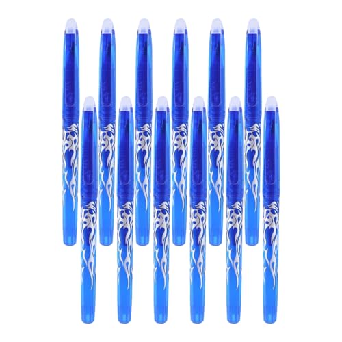 HUATEEN Radierbarer Kugelschreiber 12er Pack 0,5mm mit Thermochrom Tinte, Füller Kompatibel für Büro/Schule Blaue Radierstifte Set Tintenroller & Gelschreiber Erasable Pen von HUATEEN