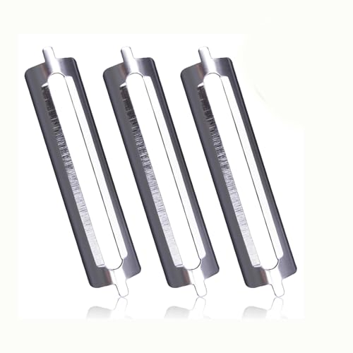 HUATEEN Sparschäler Ersatzklingen,3 Stück 56 mm Edelstahl Rostfreier Edelstahl Universal für Kartoffel-/Spargelschäler & Kinderküche (Mit Aufsatz) Scharfe Klingen für Gemüse, Obst & Spargel von HUATEEN