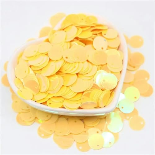 10/15/20/25 mm große Pailletten mit 1 seitlichem Loch, flache, runde, lose Pailletten aus PVC, zum Nähen, Basteln, Basteln, Scrapbooking, Anhänger, gelb, 15 mm, 20 Gramm, 240 Stück 10/15/20/25 mm große Pailletten mit 1 seitlichem Loch, flache, runde, lose Pailletten aus PVC, zum Nähen, Basteln, Basteln, Scrapbooking, Anhänger, gelb, 15 mm, 20 Gramm, 240 Stück von HUAWECALK