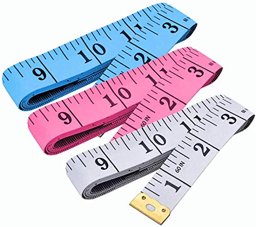 Maßband, Maßband für Körper, 3 Stück, Doppelskala, Maßband zum Nähen, Körper, Schneider, 150 cm, mehrfarbig Maßband, Maßband für Körper, 3 Stück, Doppelskala, Maßband zum Nähen, Körper, Schneider, 150 cm, mehrfarbig von HUAXIYAN