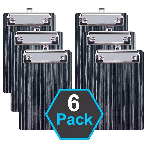 HUAYANG 6 Stück Klemmbrett A6, Mini aus Holz Klemmbretter Clipboard Set 102 * 230mm,Schreibbrett mit Metallclips Zwischenablage für Notizen, Gutscheine, Rechnungen, Malerei von HUAYANG