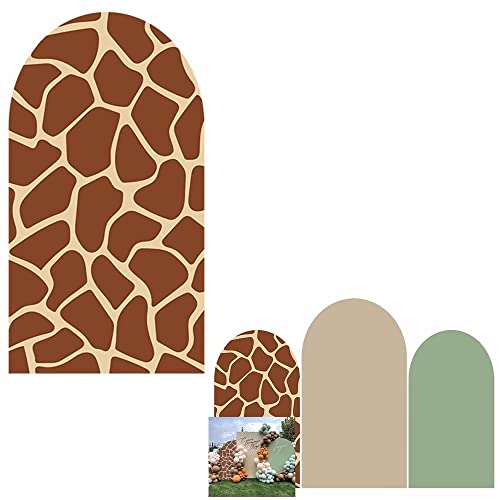 Bogenhintergrund für Kinder, Dschungelsafari, Geburtstagsparty, Dekoration, Giraffenmuster, Hintergrundrequisiten, 120 x 220 cm, ein Muster von HUAYI