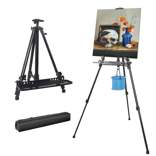 Staffelei für Malerei, Display, Künstler, Zeichnen, Staffelei für Leinwand, mit Tragetasche, tragbar für Erwachsene und Kinder, Höhe bis zu 152 cm, für Hochzeit, Reisen, Tischplatte, Schwarz Staffelei für Malerei, Display, Künstler, Zeichnen, Staffelei für Leinwand, mit Tragetasche, tragbar für Erwachsene und Kinder, Höhe bis zu 152 cm, für Hochzeit, Reisen, Tischplatte, Schwarz von HUAZI